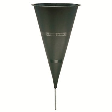 Memorial Vase 5" Green In Loving Memory Cone