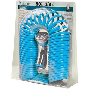 Bond Bloom Self Coil Hose 3/8"x50ft with 8 Pattern Nozzle
