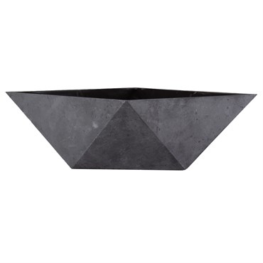 HC 8" Deco Faceted Bowl Faux Concrete
