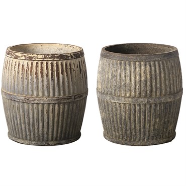 MCarr 48pc Tall Barrel Planter Pallet Rustic Blue