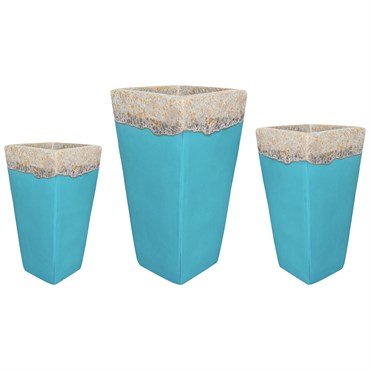 MCarr 15pc Tall Smooth Planter Pallet Volcanic Ultra Marine