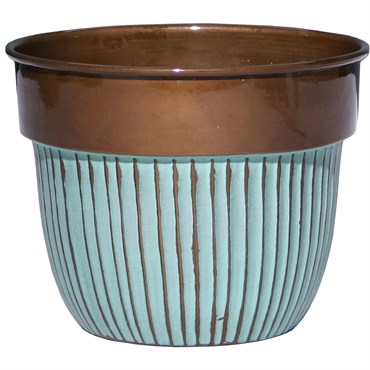 Robert Allen 6" Bella Class Planter Stripes Copper