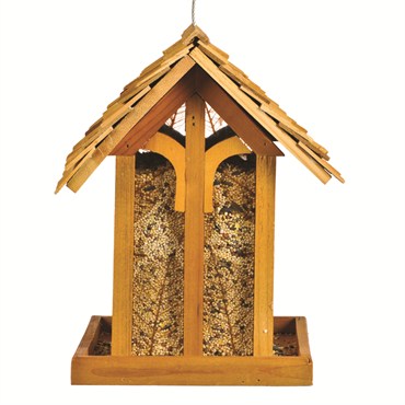 Perky Pet Wood Mountain Chapel Feeder Hang Or Post Mount