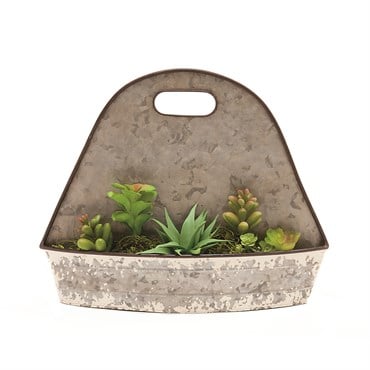 Deer Park Succulent Wall Planter Silver White