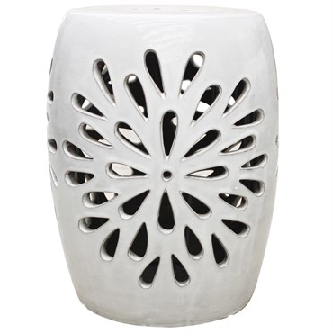 MCarr 19" Starburst Garden Stool White