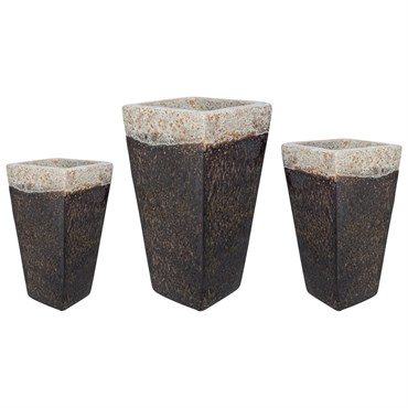 MCarr 15pc Tall Smooth Planter Pallet Volcanic Falling Brown