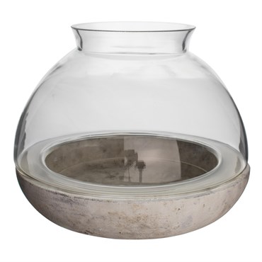 SSI 10 1/4"x7 7/8" Glass & Cement Terrarium