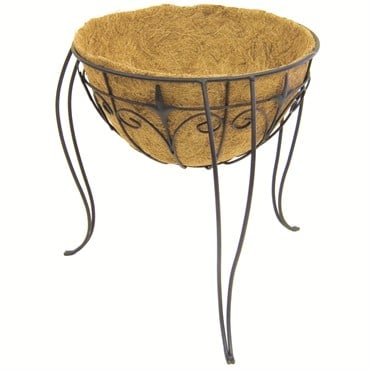 Panacea 16" Plant Stand With Liner & Finial Black