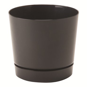 Majestic 14" Cylind Pot Black Full Depth Glossy