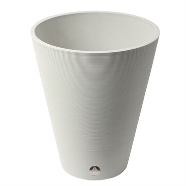Algreen 18.5" Round Ribbed Planter White