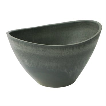 Algreen 16"Dx12"x10"H Wave Bowl Charcoal Marble