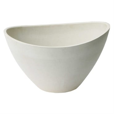 Algreen 16"Dx12"x10"H Wave Bowl Whitestone