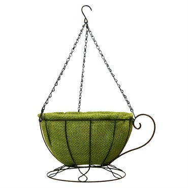 Gardener Select 12" Jute Cup Hanging Basket w/ Green Coco Liner 12/CS