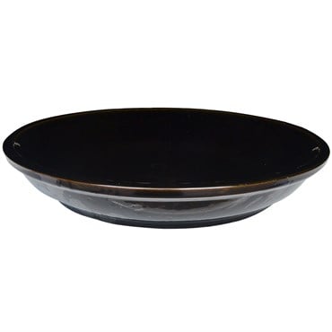 Michael Carr 15" Glazed Round Saucer Glossy Black