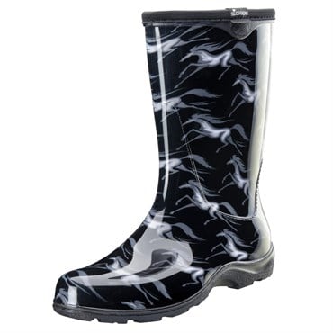 Sloggers Womens Boot w/ Trim Horse Black Size 10