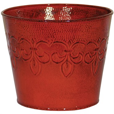 Robert Allen 6" Fleur De Lis Planter Cayenne