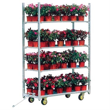 GS 2259 TRANSPORT & DISPLAY CART W/3 SHELVES 5IN WHEELS