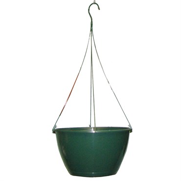 BLD 10.00 SAUCERLESS HANGING BASKET GREEN WITH 19" FLEX WIRE HANGER 50 PER CASE 36 CASES PER PALLET