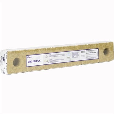 Grodan Gro-Block Improved GR6.5 - Small 4" (4x4x2.6) w/Hole - Shrinkwrap/Strip - Carton (216/Carton)