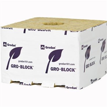 Grodan Gro-Block Improved Jumbo (6x6x4) w/Hole - Carton (64/Carton)