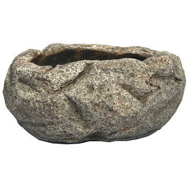 MCarr 6.5" Irregular Stone Pot Dark Brown