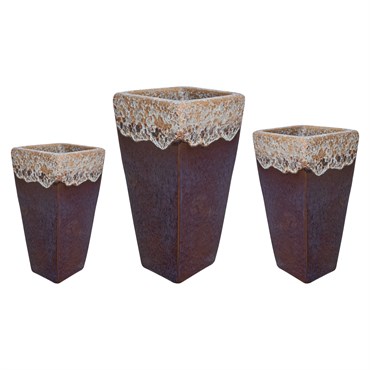 MCarr 15pc Tall Smooth Planter Pallet Volcanic Eggplant