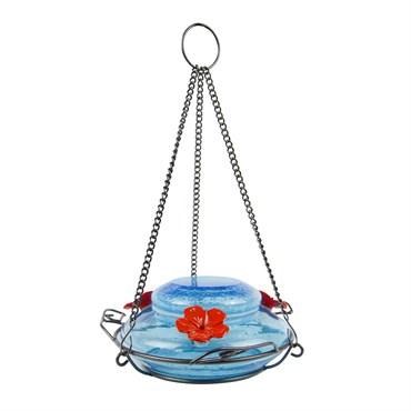 Natures Way 16oz Garden Top Fill Hummingbird Feeder Mason Jar Blue Glass