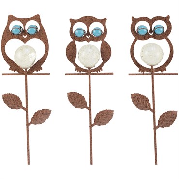 E-V 24pc Illum Owl Pot Sticker Display