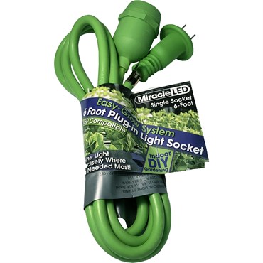Miracle LED Easy Grow Plug-In Light Sockets, 6-Foot Length, 1 Socket