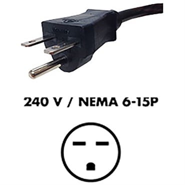 Fluence AC Cord, 15 ft ( 4572mm ), NEMA 6-15P Plug to M19 Push Lock Connector, Max 250V AC 5/CS