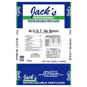 Jacks Prof M.O.S.T. No Boron 25Lb (80/Pl) (40 Bag Minimum)