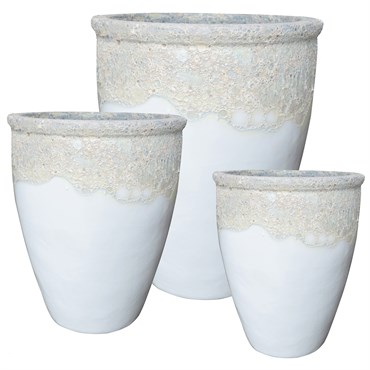 MCarr 6PC Large Rim Pltr Plt Volcanic White