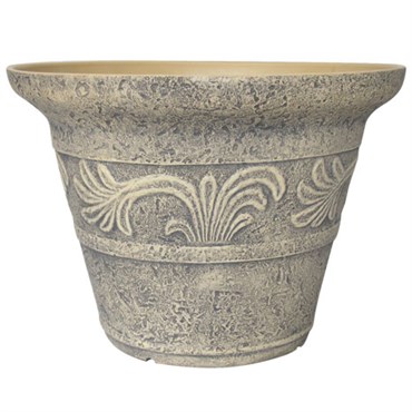 GROWER SELECT ENVIROBLEND 16IN TUMBLED SCROLL PLANTER STONE 12/CS