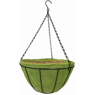Gardener Select 14" Jute Hanging Basket Green with Coco Liner 6/CS