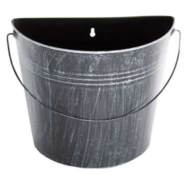 Gardener Select 10.2" Half Round Wall Bucket Antique Black 10.2"x5.1"x8.7" 12/CS