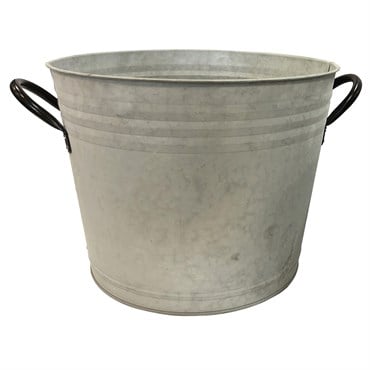 Gardener Select 11.8" White Metal Planter with Handles