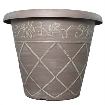 Grower Select 12.25 Lattice Pot ACP Aged Cappuccino 40/CS 41CS/PL