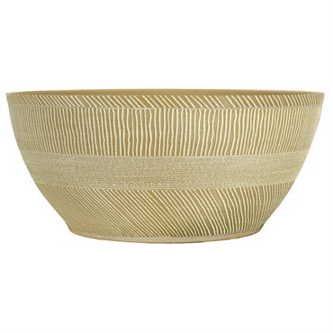 Grower Select 14.00 Sandthatch Bowl Powdered Ginger 2.8gal 20/CS - 14in OD x 6in H x 8.66in BD