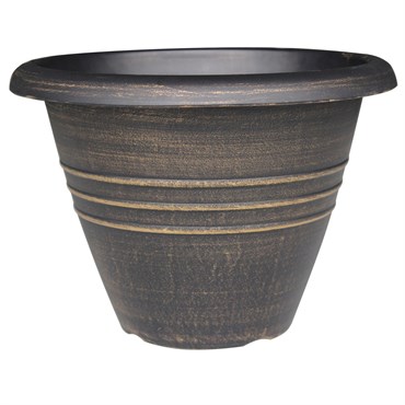 Grower Select 13in Round Trio Planter Gold Wash 36/CS