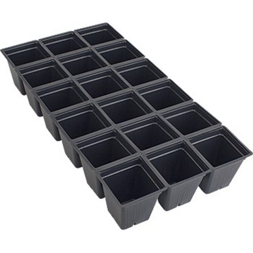 DLN DPS1801 STD PEREN SQ SHT-O-POTS BLACK 100/CS 36CS/PL