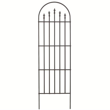 Panacea 80" Black French Arch Trellis With Finials