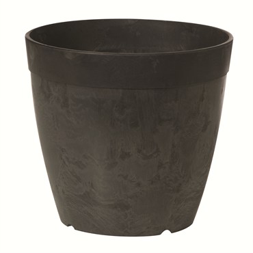 Artstone 8" Round Dolce Planter Black