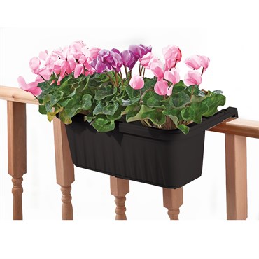Apollo 24" Adjustable Railing Planter Black