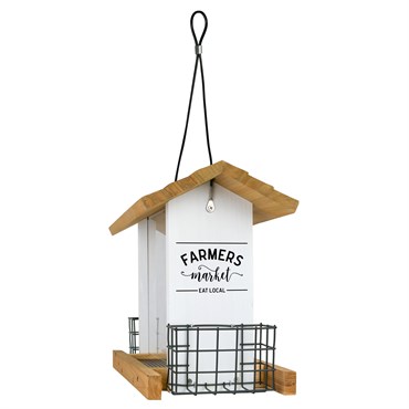 Natures Way 3qt Hopper Feeder w/ Suet Cages Farmhouse