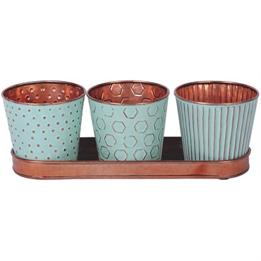 Robert Allen 4" Concord Garden Planter Set Copper