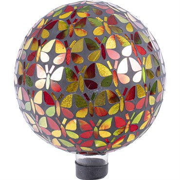 E-V 10" Sunburst Butterfly Mosaic Gazing Globe