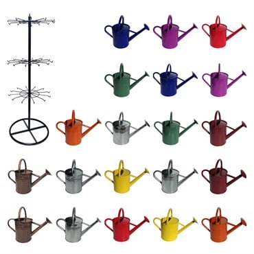 Gardener Select 65pc Watering Can Spinner Rack Display Traditional Selection