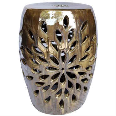MCarr 19" Starburst Garden Stool Brown Cream