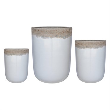 MCarr 12pc Tall Round Planter Pallet Volcanic White
