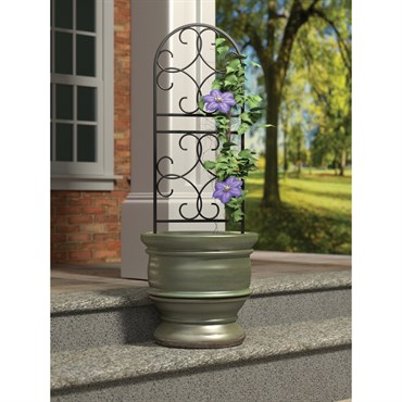 Panacea 36" Scroll Pot Trellis Black